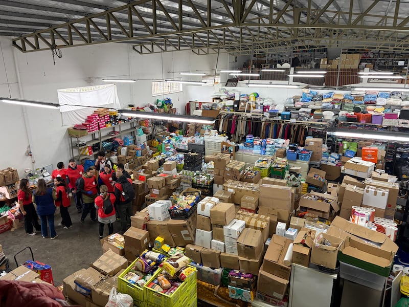 Latter-day Saint volunteers in Portugal help sort donations from members to Caritas Leiria and Caritas Setúbal after deadly storms hit the country in early February 2026.