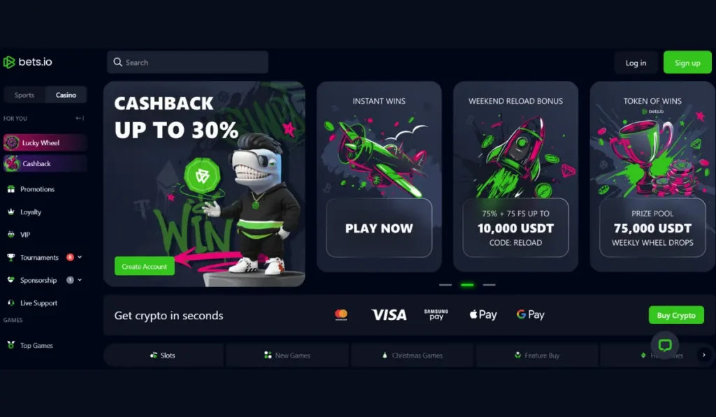 Bets.io $20 deposit crypto casino with VIP rewards