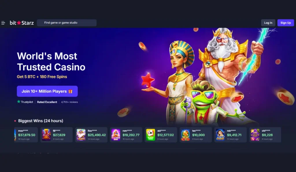 BitStarz Casino Interface With Provably Fair Games