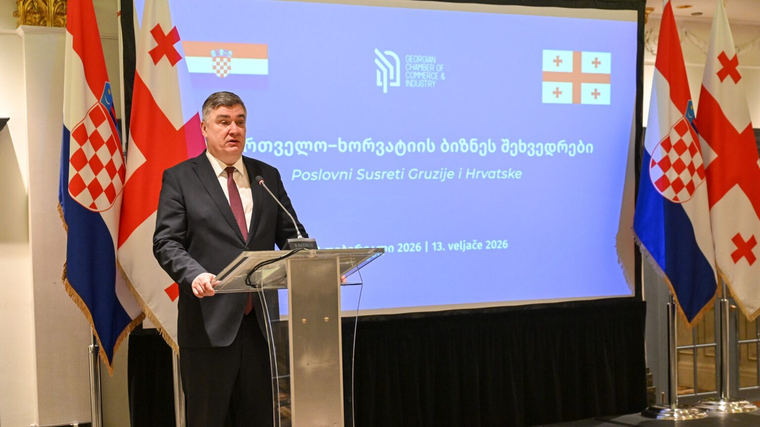 President Milanović: Economic cooperation with partners outside the EU is in the Croatian interest; this is demonstrated by the interest of Croatian companies in Georgia - President of the Republic of Croatia