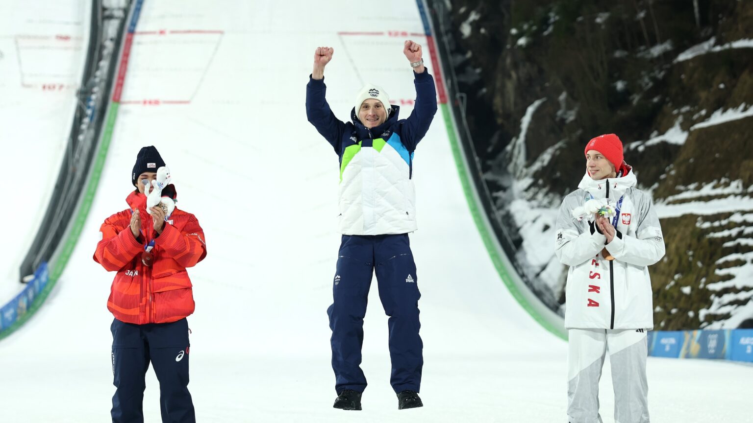 Slovenia's Domen Prevc flies to Olympic gold in men's large hill ski jumping