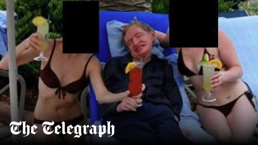 Hawking's bikini-clad companions in Epstein files photo 'were his carers'