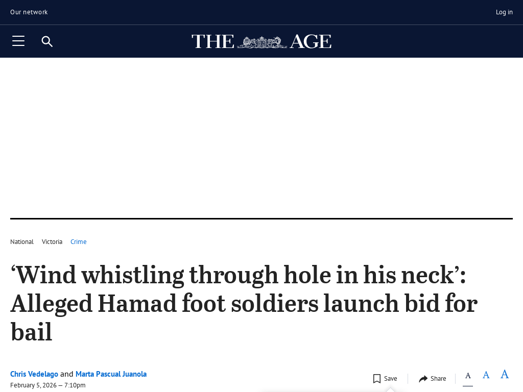 ‘Wind whistling through hole in his neck’: Alleged Hamad foot soldiers launch bid for bail