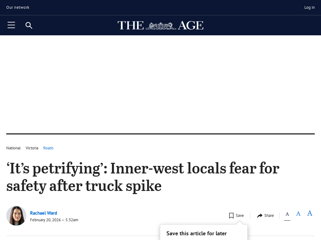 ‘It’s petrifying’: Inner-west locals fear for safety after truck spike