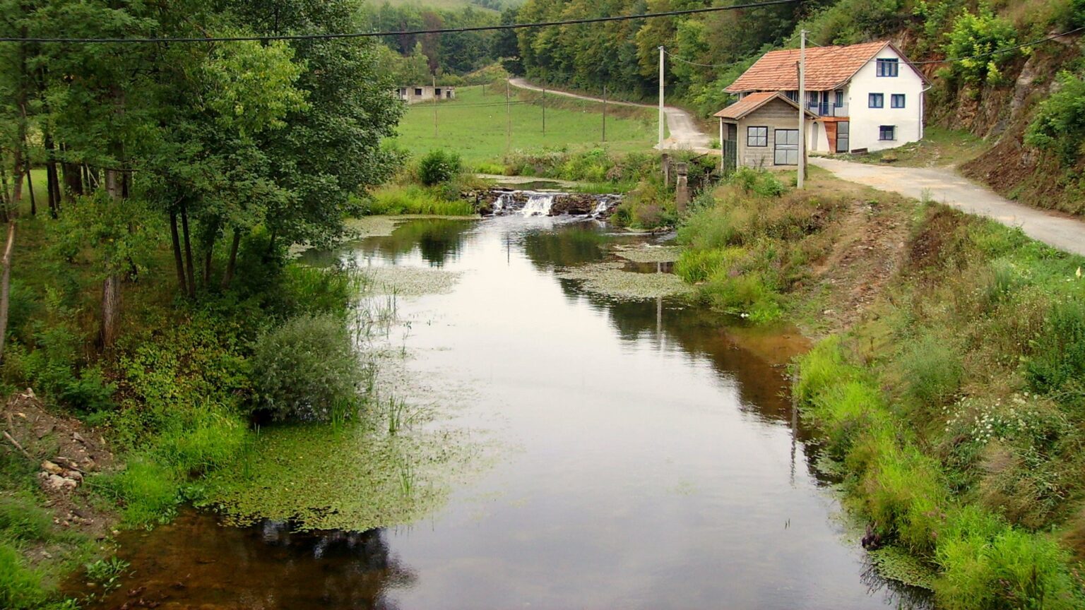 The Glina river near the Bosnian border (Velika Kladuša) at Maljevac, Croatia
