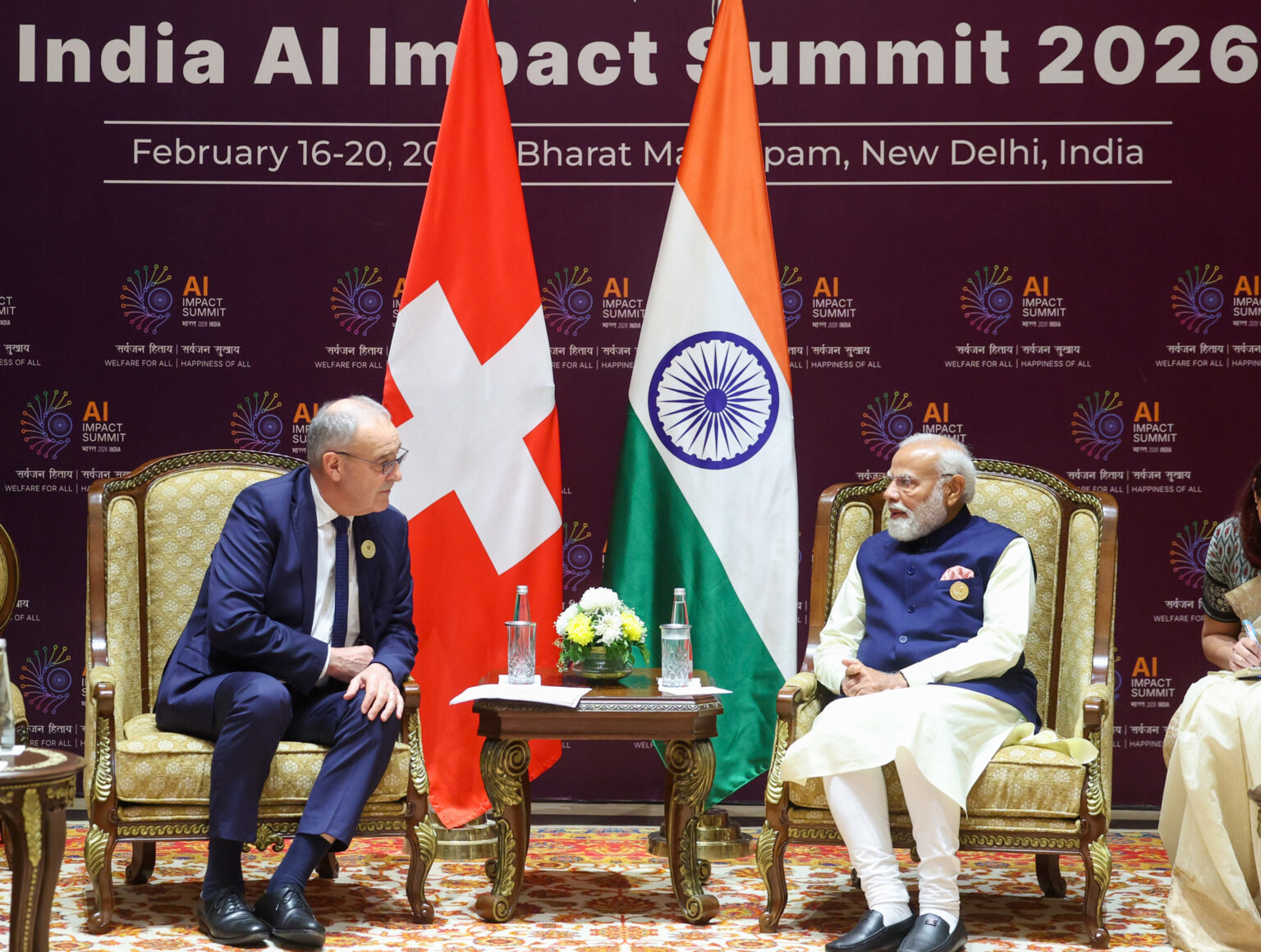 PM’s meeting with the President of the Swiss Confederation, H.E. Mr. Guy Parmelin on the sidelines of AI Impact Summit 2026