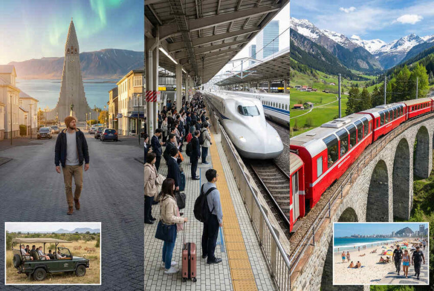 Iceland, japan, switzerland,