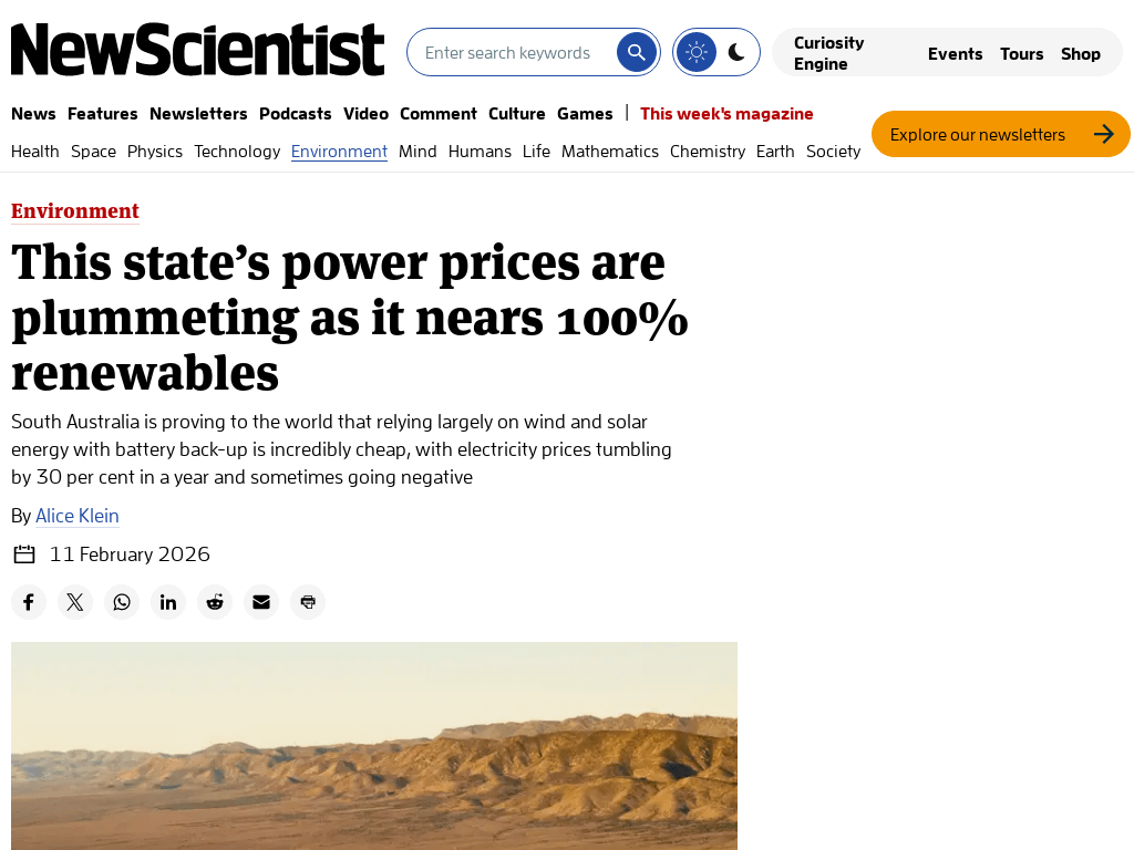South Australia is a glimpse of the rest of the world's future. As it nears 100% renewable energy, electricity prices are plunging, down 30% in one year. Over 50% of homes have rooftop solar, and many use little or no grid electricity.