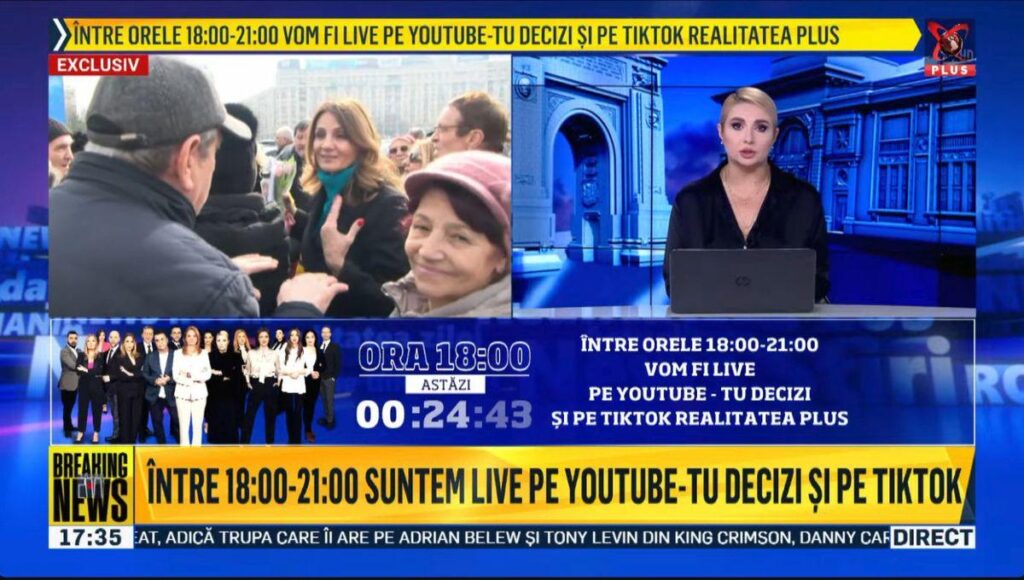 FIND IT. Realitatea Plus has suspended its broadcast, but only on TV. On YouTube, the program continued as usual