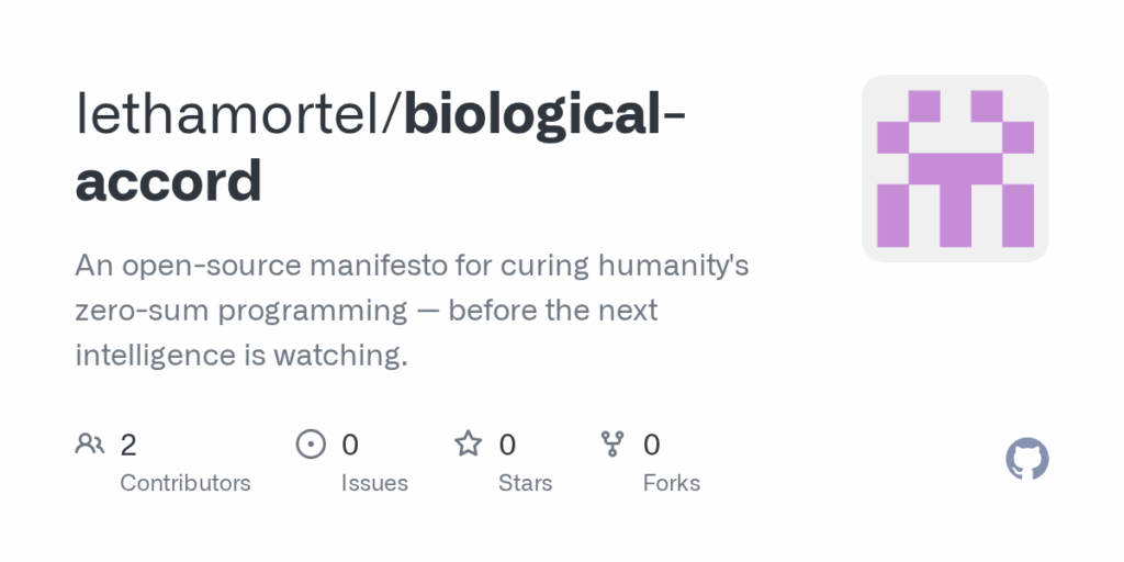 Humanity’s evolution was the answer all along. I wrote 'The Biological Accord'—an open-source blueprint to shift from zero-sum capitalism to a post-scarcity biology.