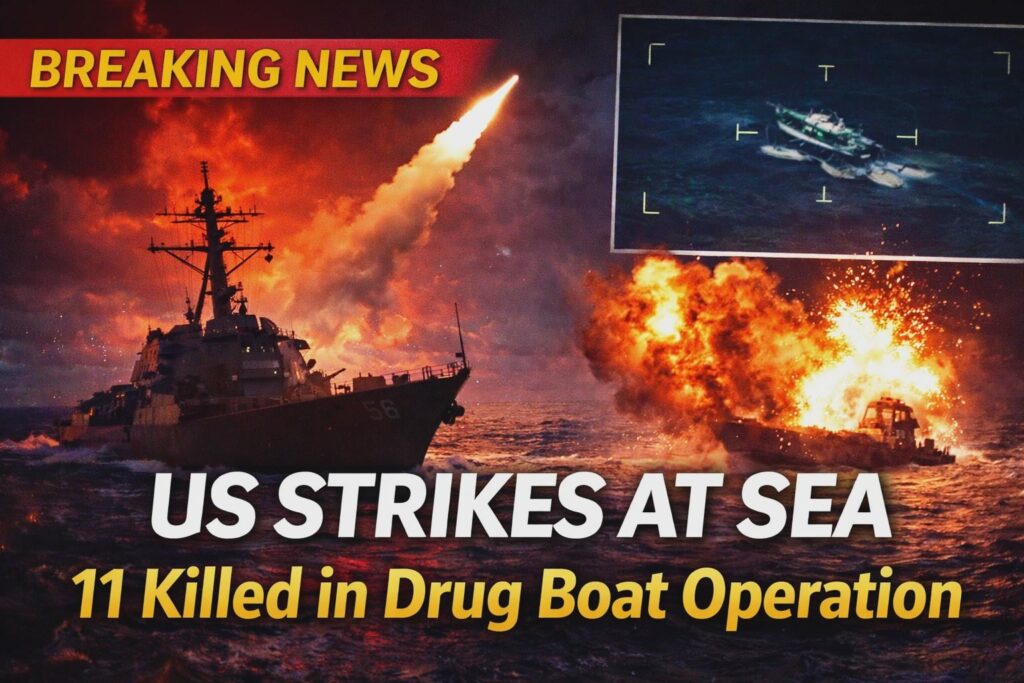 US military strikes three alleged drug-trafficking boats, killing 11 people