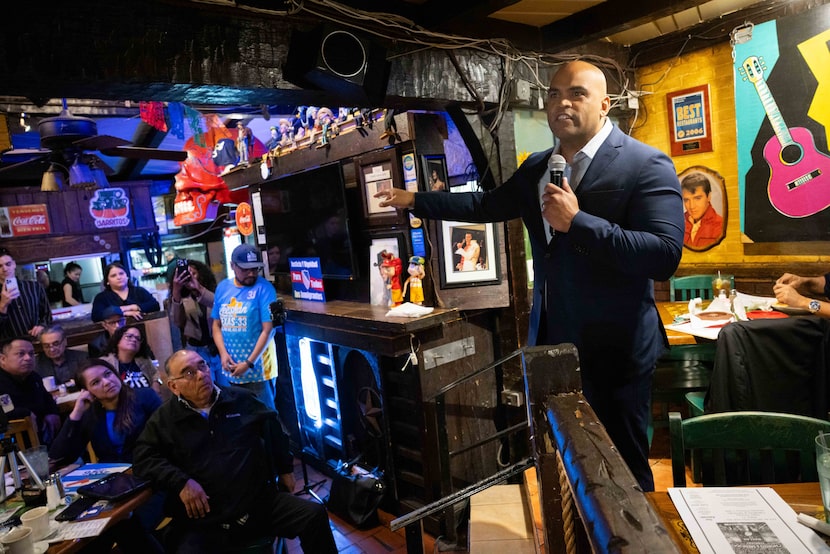 Former U.S. Rep. Colin Allred, who is running for election in Texas’ 33rd Congressional...