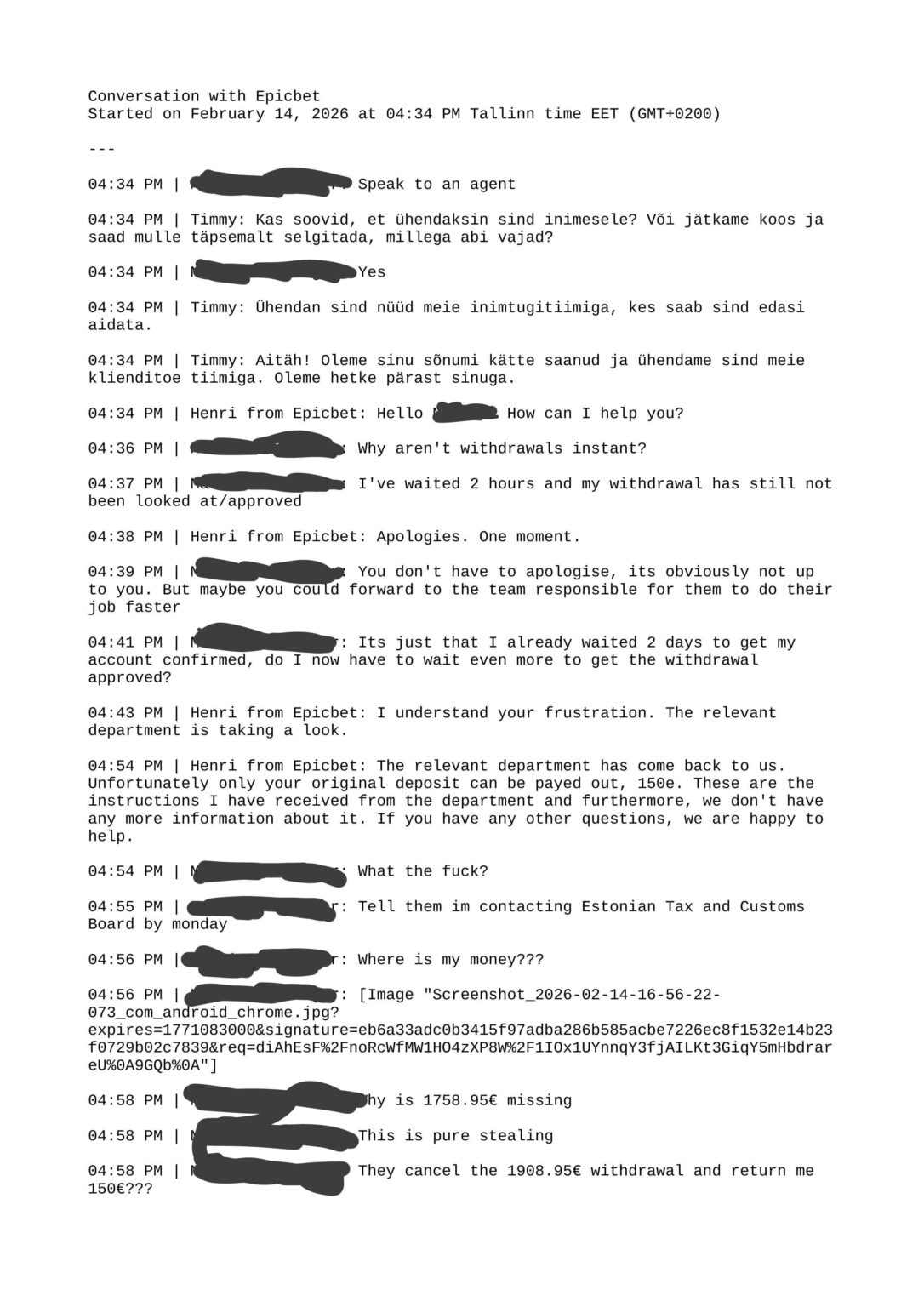 Epicbet stole more than €1700 from me. What to do? Epicbet stole more than €1700 from me. What to do?