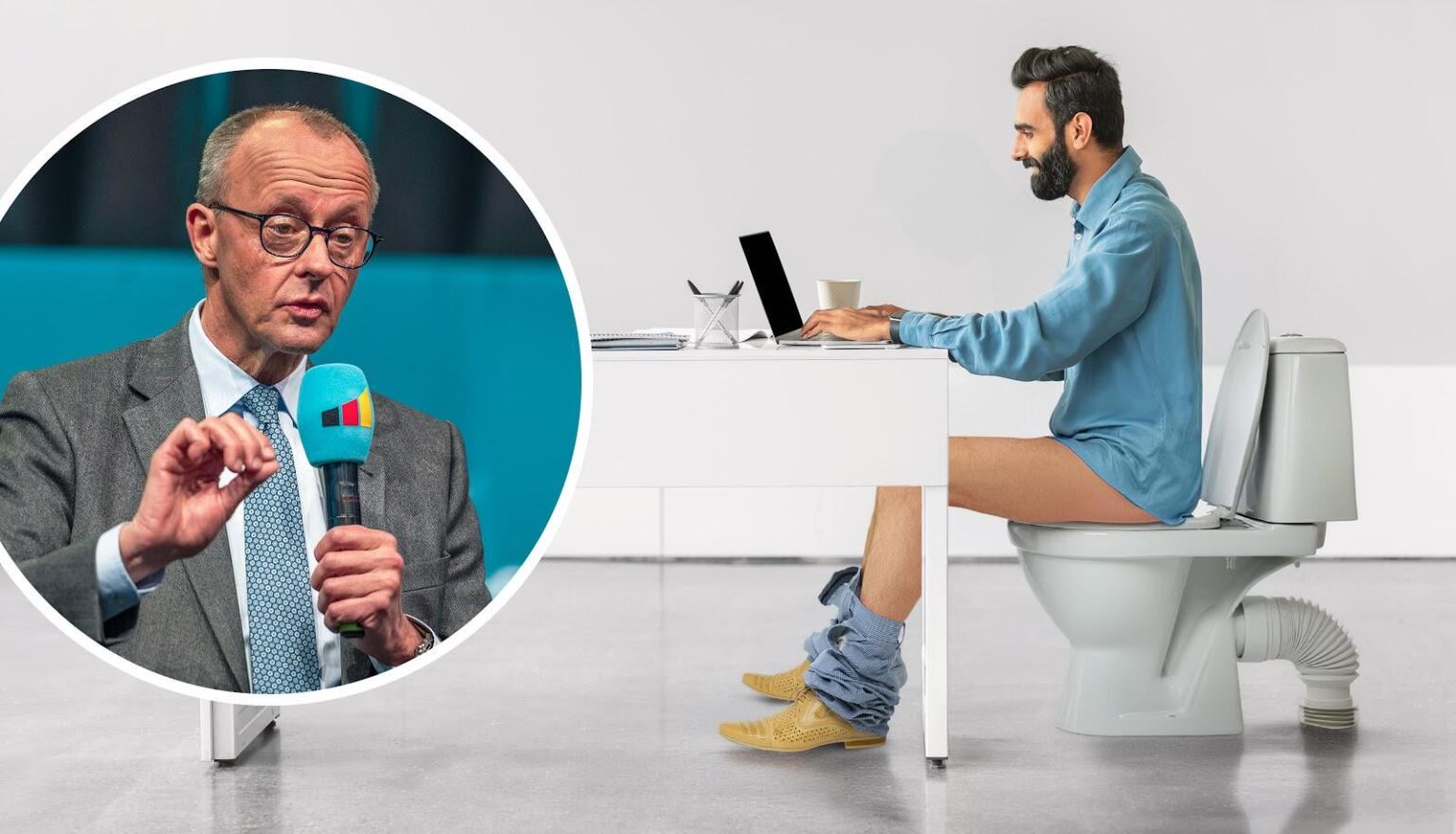 To combat loss of productivity caused by toilet breaks: CDU wants to replace office chairs with toilet bowls