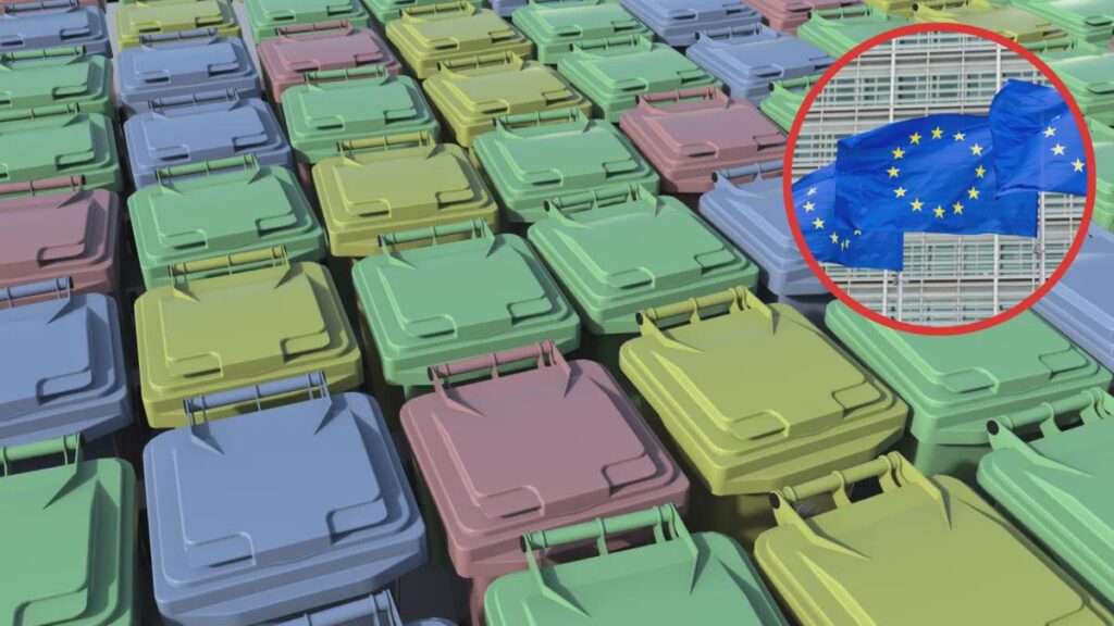 11 waste containers instead of 4 under each house, so that people don't get confused about where to throw what. A revolution in waste segregation in the new U. project