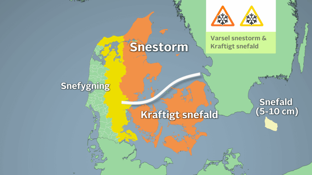 TV2 warns of a snowstorm through Thursday and Friday