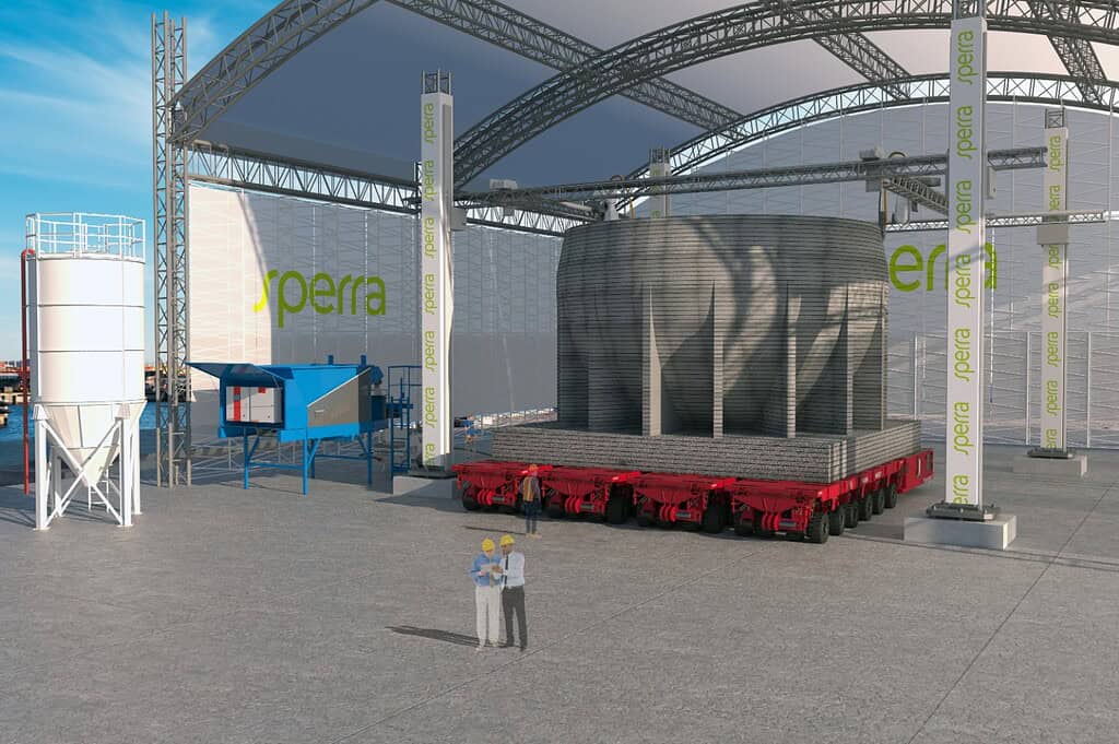 Rendering of the larger power storage sphere