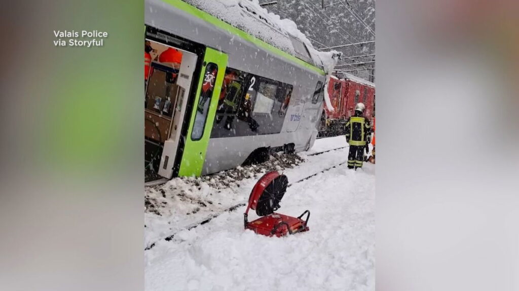 At least five injured as avalanche derails train in Swiss Alps
