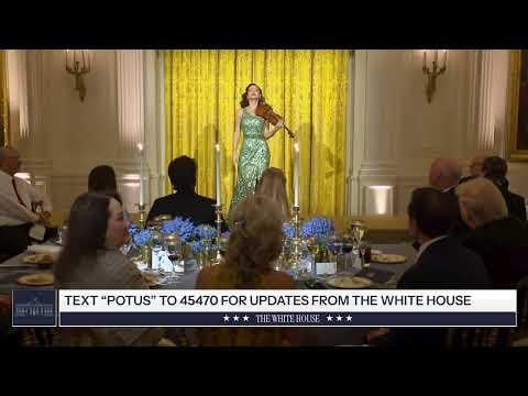 The Romanian violinist originally from Moldova, Rusanda Panfili, played at a dinner at the White House