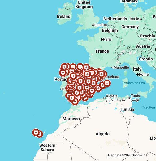 Interactive map with all the cathedrals of Spain