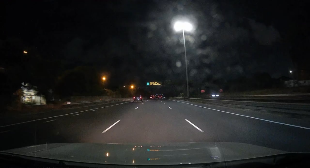 This car is flying at the 80kmh zone on the Tullamarine Freeway.