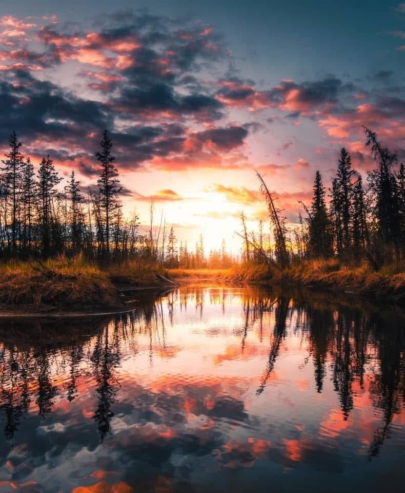 Sunset reflections in Alaska.