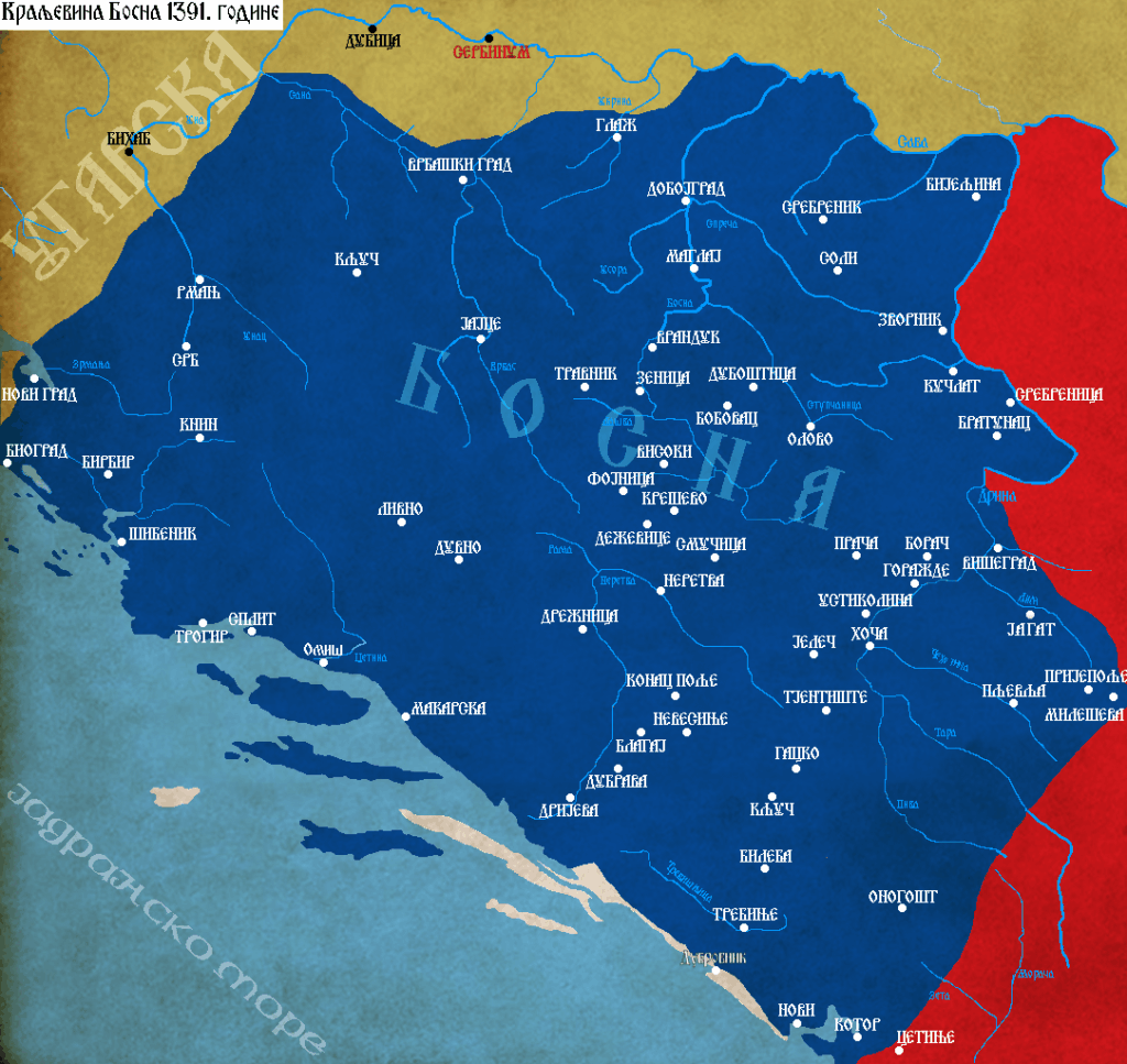 The Kingdom of Bosnia at the height of its power.