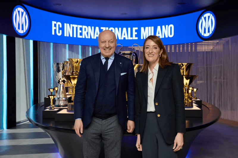 European Parliament President Roberta Metsola visits Inter HQ