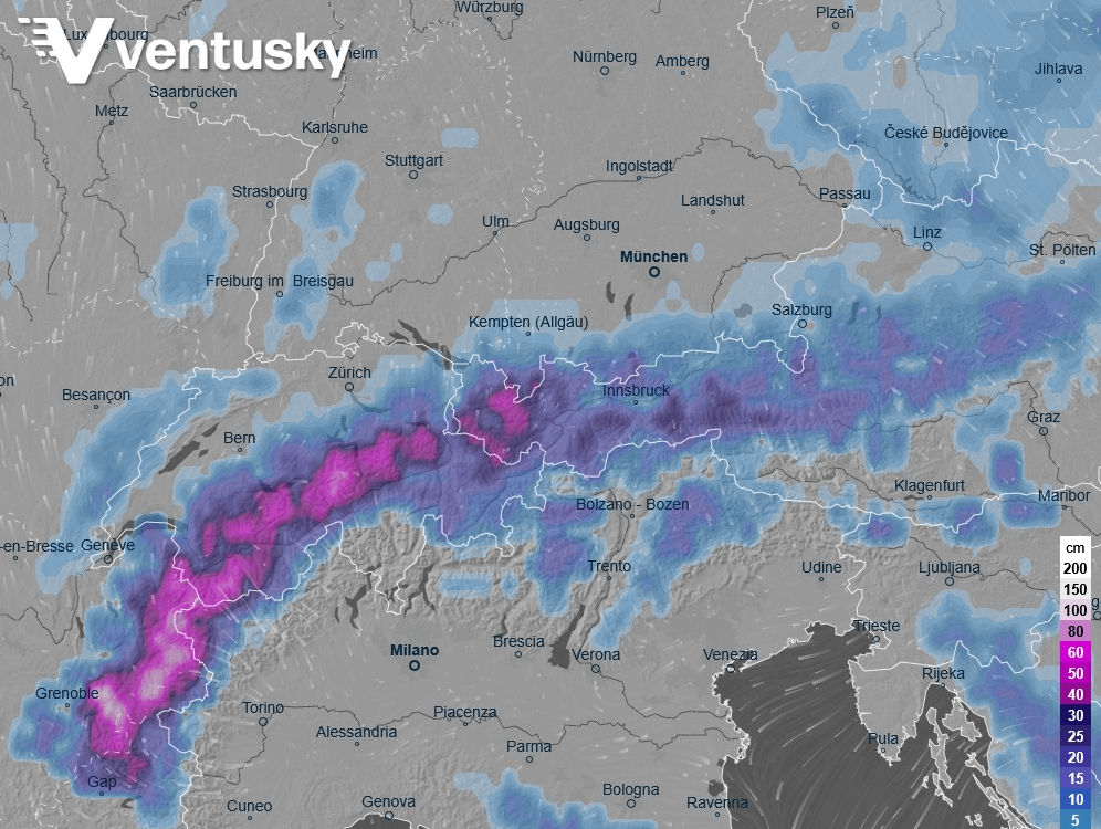 Heavy snowfall is expected in the Alps in the coming days 🤗⛷️❄️