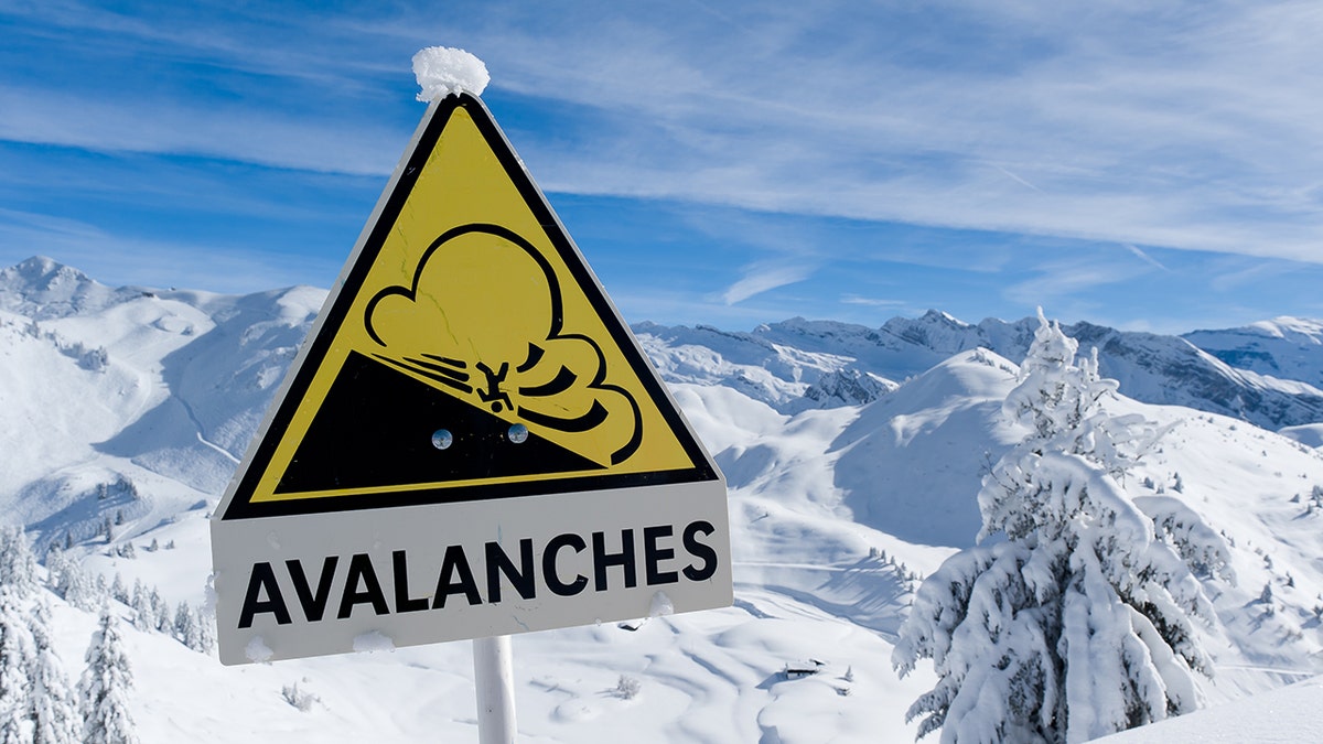 Avalanche sign in the Alps