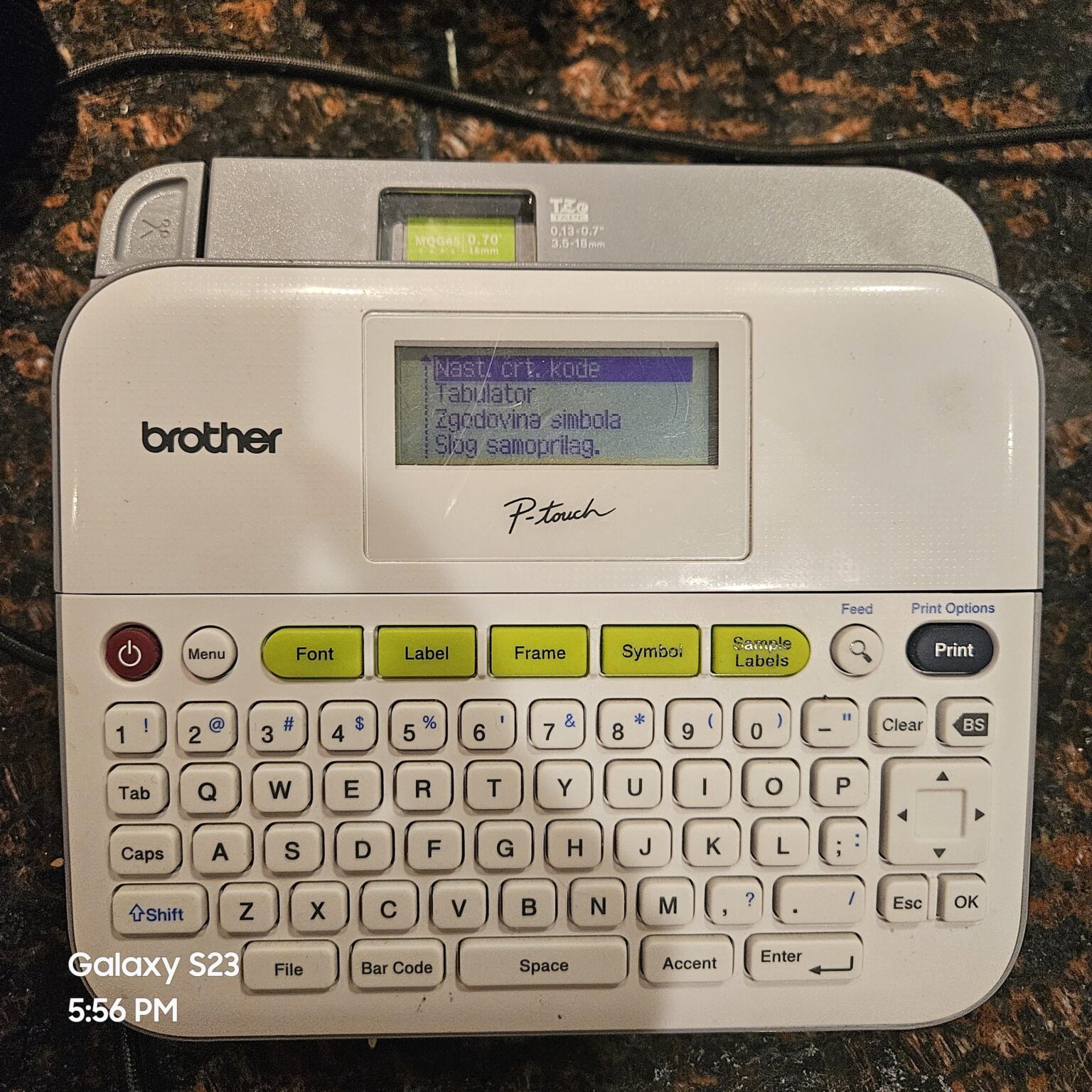 My 2 year old put the label maker in... idk, Polish maybe? Russian? 😬