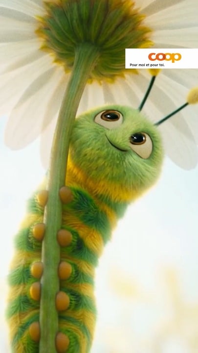 Do you know who is the artist or agency behind Coop's caterpillar ? (Spring 2026)