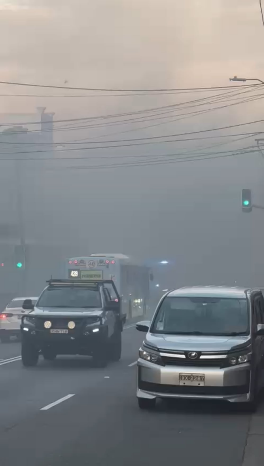 Huge fire on Enmore Rd. Sick wheelie.