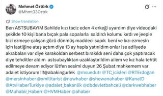 Petty Officer Mehmet Öztürk: "Just because I warned the 4 men who were harassing the girl on the beach, 10 people attacked me with knives, machetes and sticks as in the video, broke my arm, and I was imprisoned for 13 months because I shot the tire of the crazy materialistic pervert who tried to crush us with his jeep so that he could not crush me and the girl."