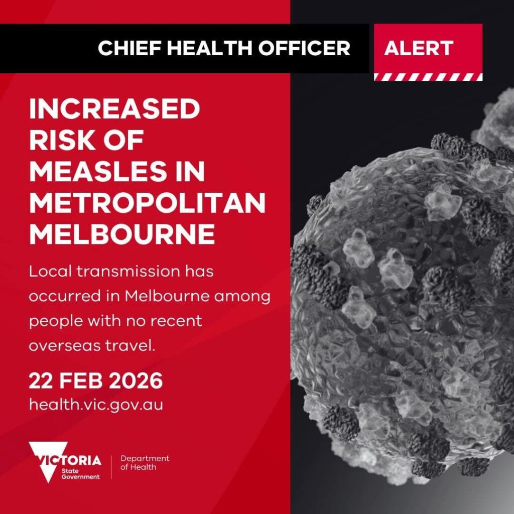 Measles in metropolitan Melbourne