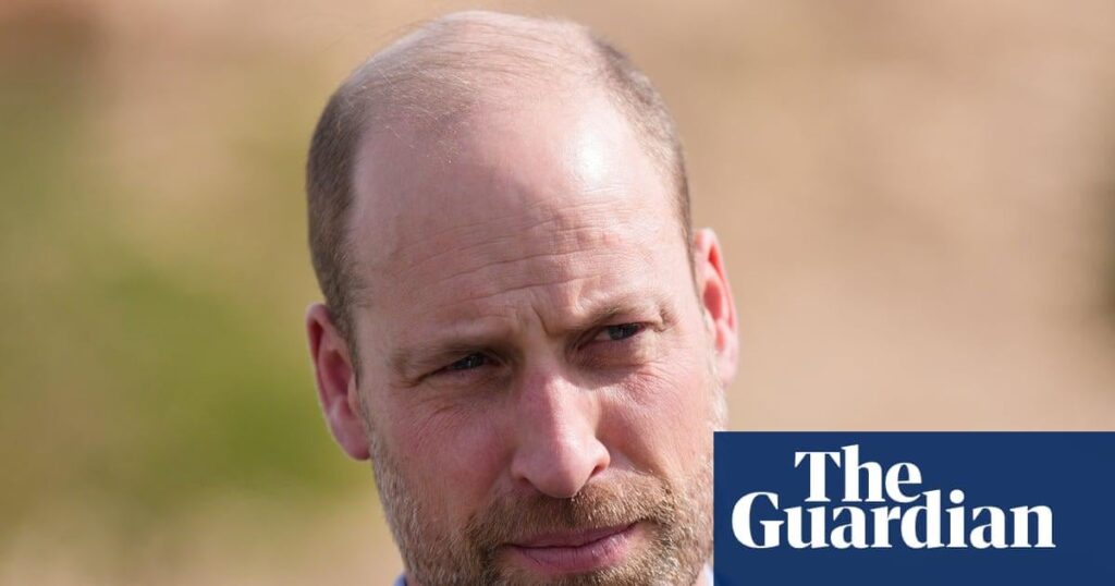 Suicide rates for UK men are a ‘national catastrophe’, says Prince William | Prince William
