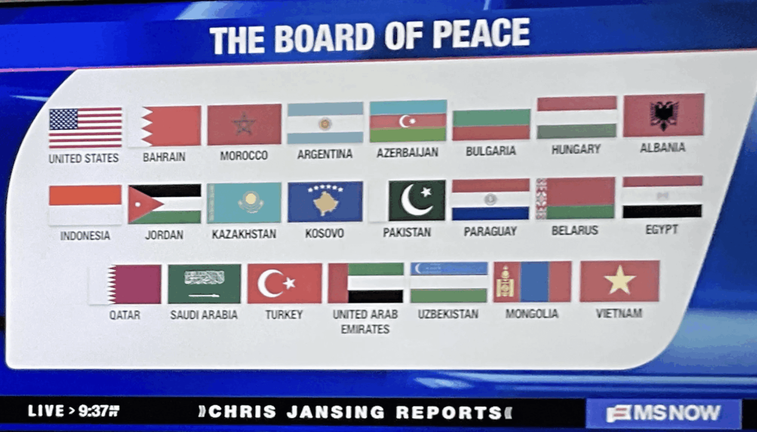 Countries that make up Trump's peace delegation.