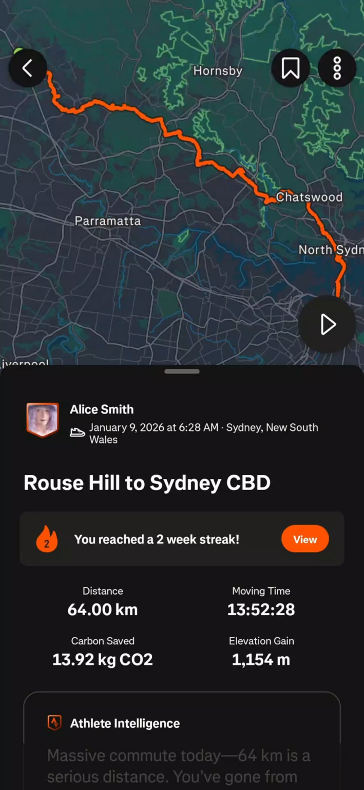 I walked from Rouse Hill to Sydney CBD