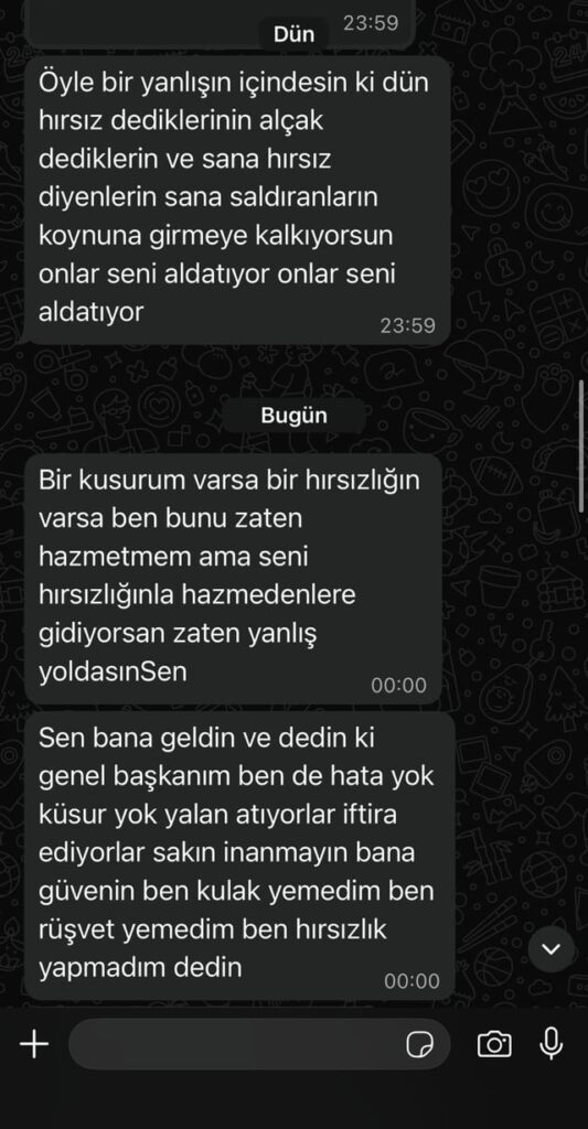 All of the messages allegedly sent by Özgür Özel