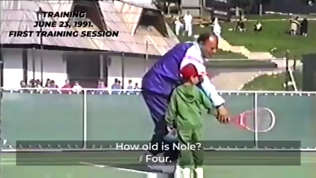 Novak Djokovic's first training session (at the age of 4)