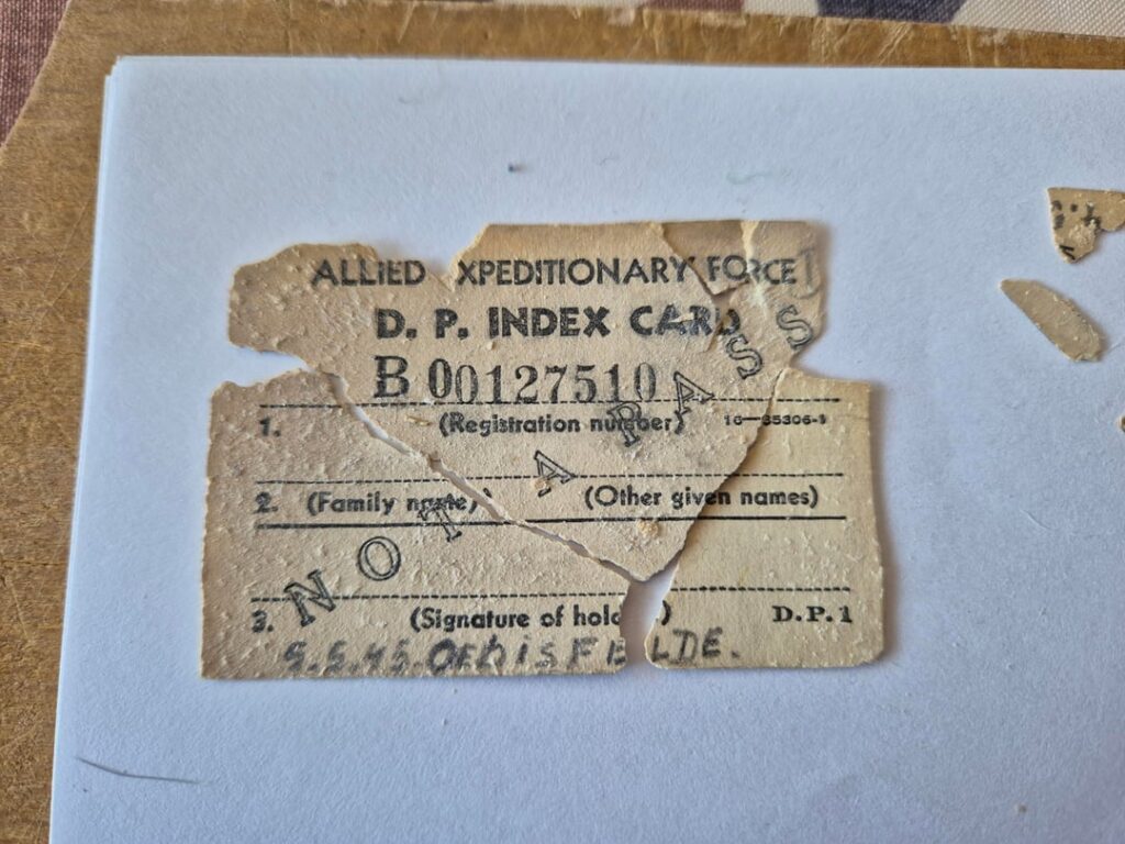 Grandfather’s D.P. Index Card Grandfather's D.P. Index Card