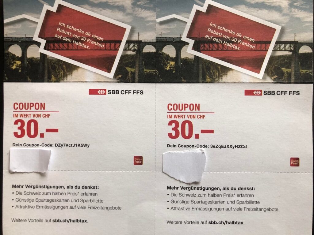 Half-fare vouchers