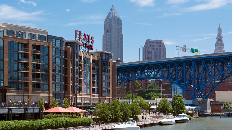 The Flats in Cleveland, Ohio, with a 