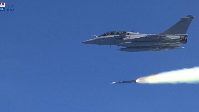 Meteor missile launch from Indian Air Force Rafale