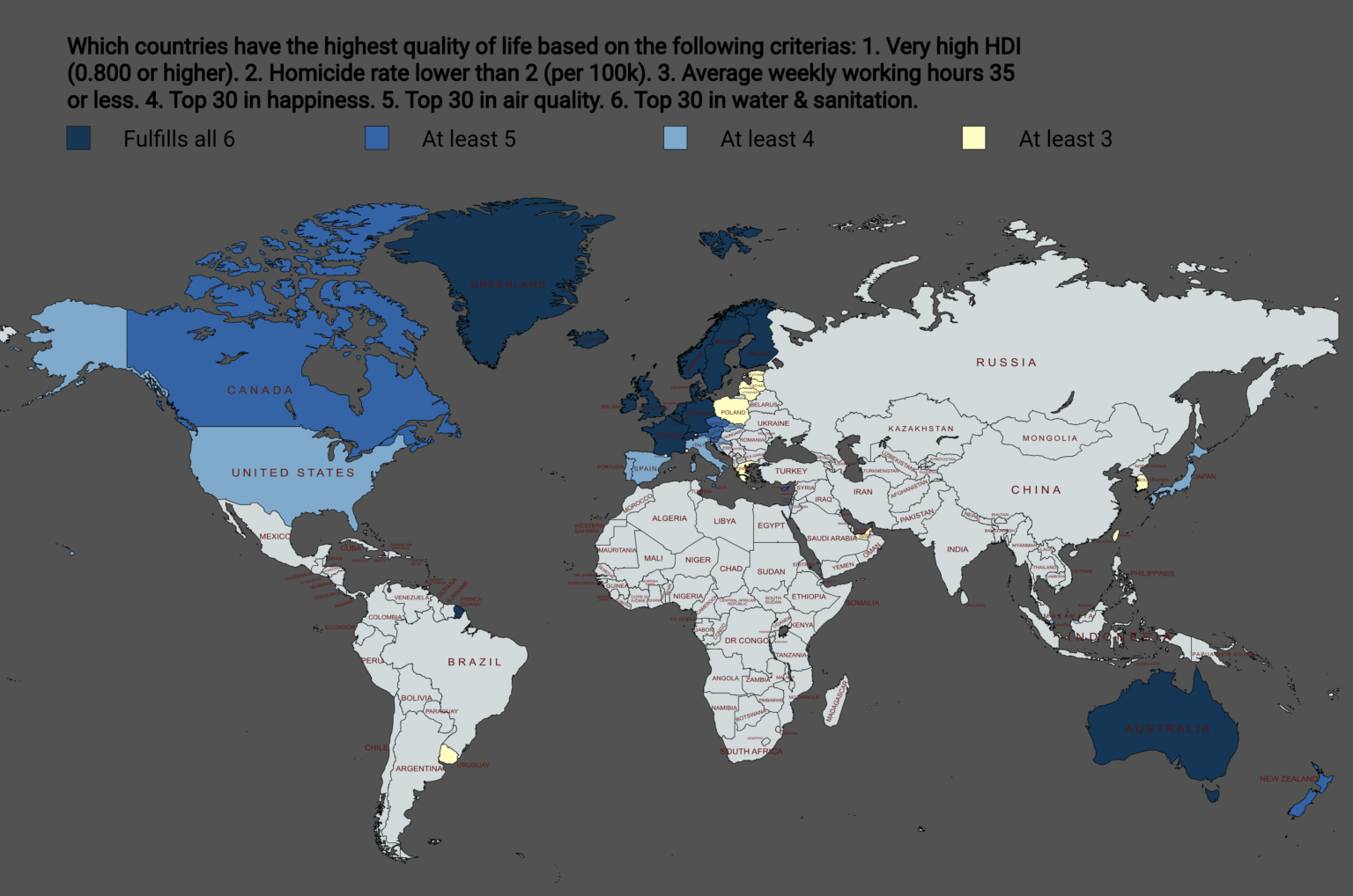 [OC] Which countries have the highest quality of life?