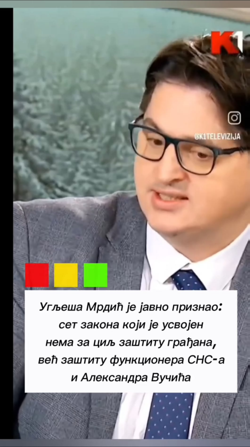 Mrdić's public confession, what exactly is his "set of laws" for?