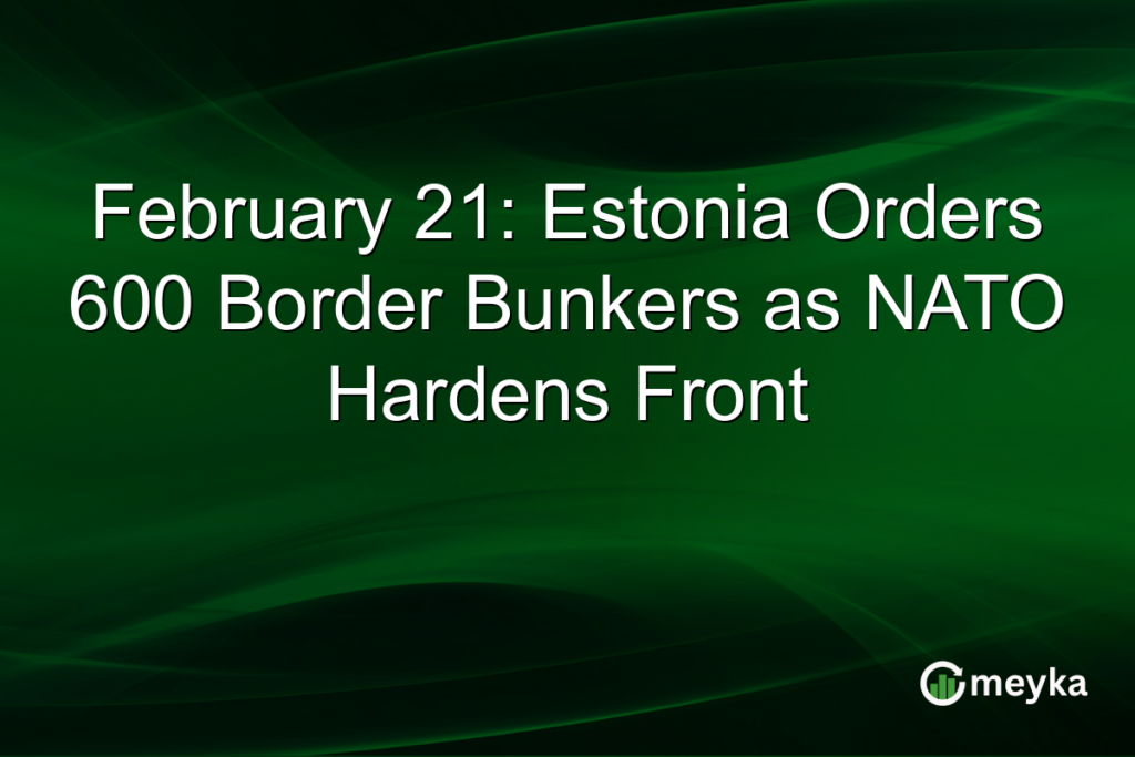 February 21: Estonia Orders 600 Border Bunkers as NATO Hardens Front February 21: Estonia Orders 600 Border Bunkers as NATO Hardens Front