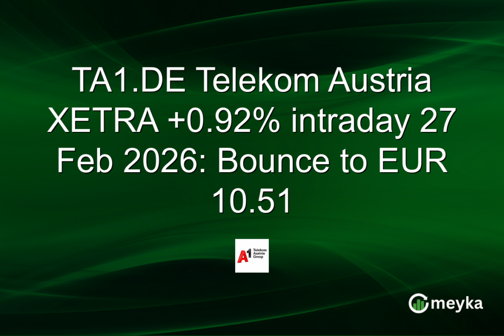 TA1.DE Telekom Austria XETRA +0.92% intraday 27 Feb 2026: Bounce to EUR 10.51 Meyka Logo