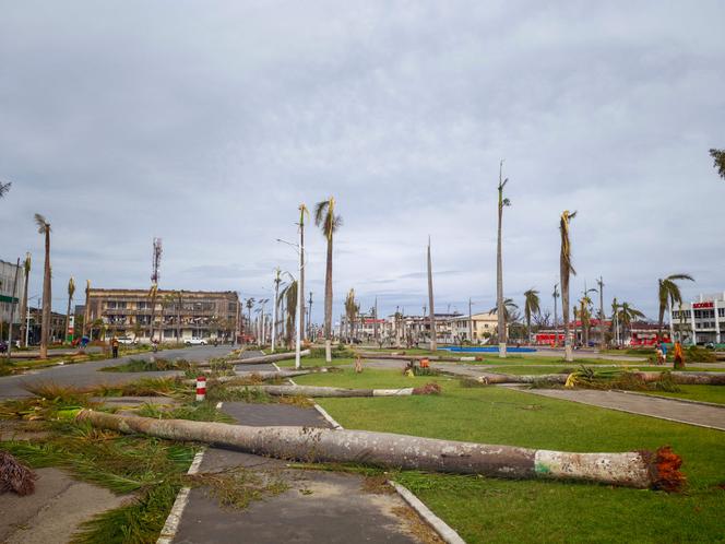 A view of Toamasina, on the east coast of Madagascar, struck by Tropical Cyclone Gezani on February 11, 2026. 