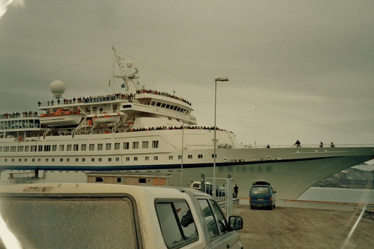 a ship docked at a port